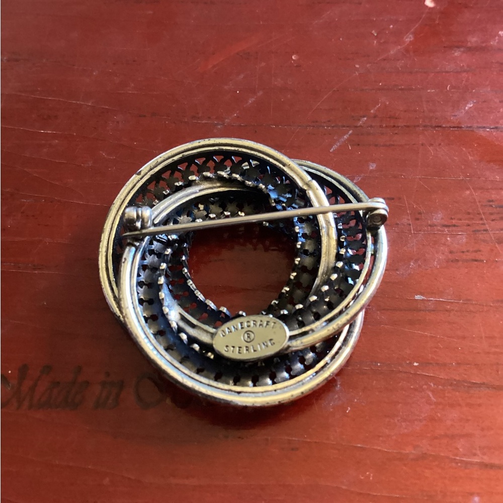 Sterling Silver Round Swirl Brooch View 2